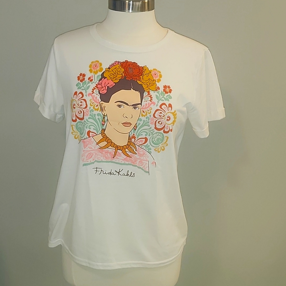White Frida Kahlo T-shirt